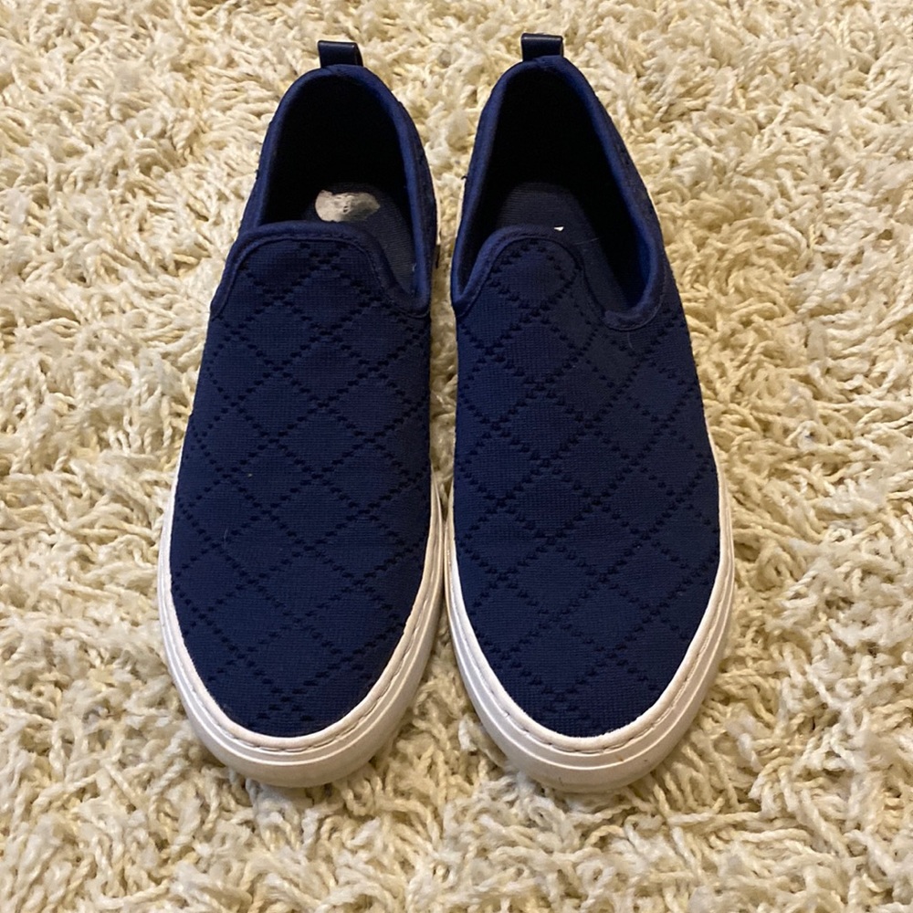 ❤️Marc Fisher Sneaker Deyla Knit Logo Comfort Womens Slip On Blue Size 7…